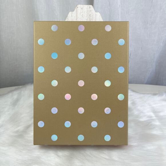 💕 Victoria’s Secret PINK Gift Display Decor Box Gold Brown Holograph Polka Dots - Picture 4 of 16